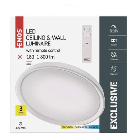 EMOS LED svítidlo ILVI 40 cm, 30 W, teplá-studená bílá, stmívatelné s ovladačem ZM5168