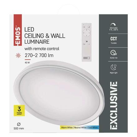 EMOS LED svítidlo ILVI 50 cm, 45 W, teplá-studená bílá, stmívatelné s ovladačem ZM5169