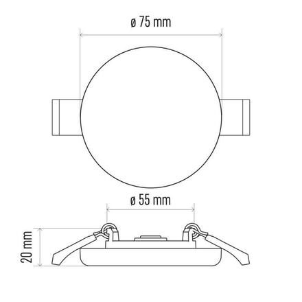 EMOS Lighting LED panel 75mm, kruhový vestavný bílý, 6W neut. bíla, IP65 1540110621