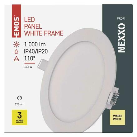 EMOS LED podhledové svítidlo NEXXO bílé, 17 cm, 12,5 W, teplá bílá ZD1134