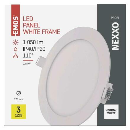 EMOS LED podhledové svítidlo NEXXO bílé, 17 cm, 12,5 W, neutrální bílá ZD1135