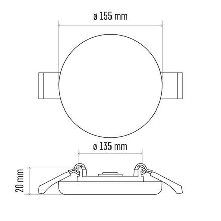 EMOS Lighting LED panel 155mm, kruhový vestavný bílý, 13W neutr. b., IP65 1540111520
