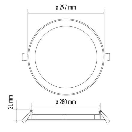 EMOS LED panel 297mm, kruhový vestavný bílý, 24W teplá bílá 1540112410