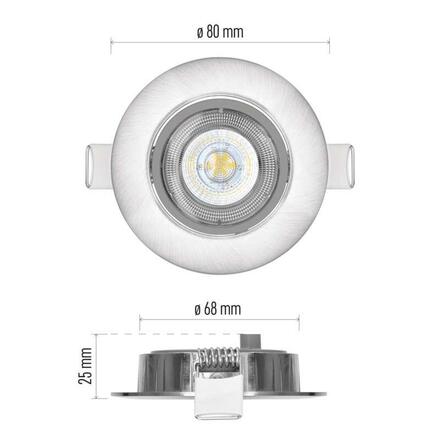 EMOS LED bodové svítidlo Exclusive stříbrné, 5W neutrální bílá 1540125570