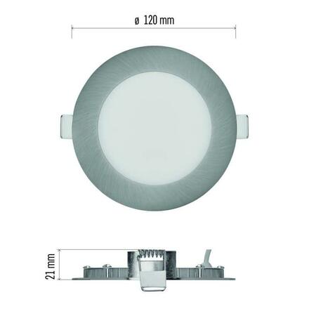 EMOS LED podhledové svítidlo NEXXO stříbrné, 12 cm, 7 W, teplá/neutrální bílá ZD1223