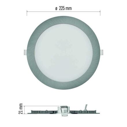 EMOS LED podhledové svítidlo NEXXO stříbrné, 22,5 cm, 18 W, teplá/neutrální bílá ZD1243