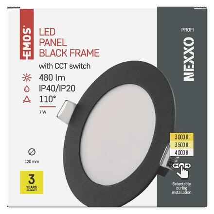 EMOS LED podhledové svítidlo NEXXO černé, 12 cm, 7 W, teplá/neutrální bílá ZD1323