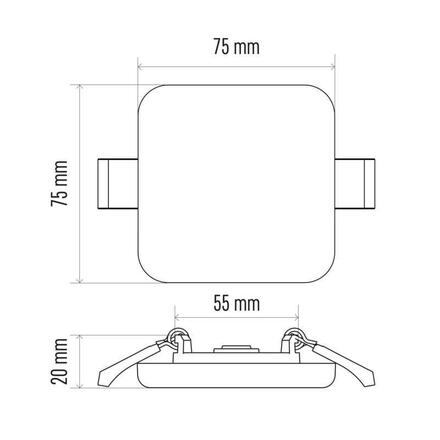 EMOS Lighting LED panel 75×75, čtvercový vestavný bílý, 6W neutr. b., IP65 1540210621