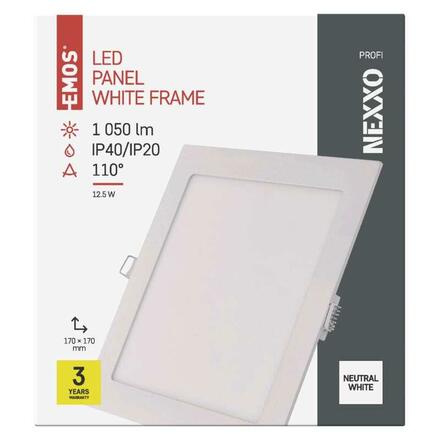 EMOS LED podhledové svítidlo NEXXO bílé, 17,5 x 17,5 cm, 12,5 W, neutrální bílá ZD2135