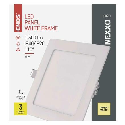 EMOS LED podhledové svítidlo NEXXO bílé, 22,5 x 22,5 cm, 18 W, teplá bílá ZD2144