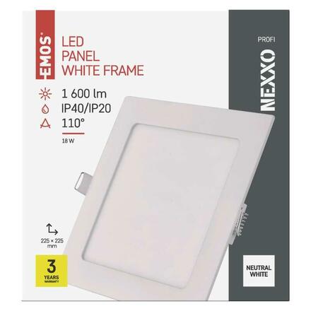 EMOS LED podhledové svítidlo NEXXO bílé, 22,5 x 22,5 cm, 18 W, neutrální bílá ZD2145