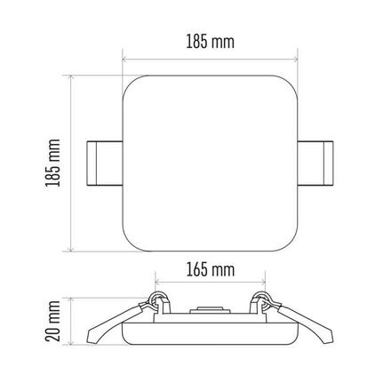 EMOS Lighting LED panel 185×185, čtvercový vestavný bílý, 18W neut.b.,IP65 1540212220