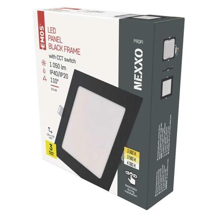 EMOS LED podhledové svítidlo NEXXO černé, 17,5 x 17,5 cm, 12,5 W, teplá/neutrální bílá ZD2333