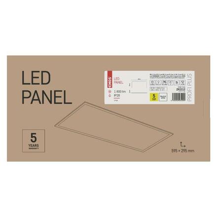 EMOS LED panel 30×60, vestavný bílý, 18W neutrální bílá 1541181200