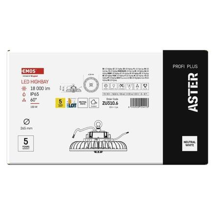 EMOS LED průmyslové závěsné svítidlo HIGHBAY ASTER 60° 100W ZU310.6