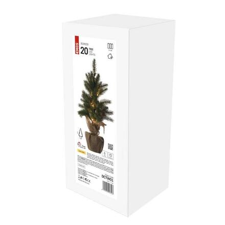 EMOS LED vánoční stromek, 52 cm, 3x AA, vnitřní, teplá bílá, časovač DCTW01