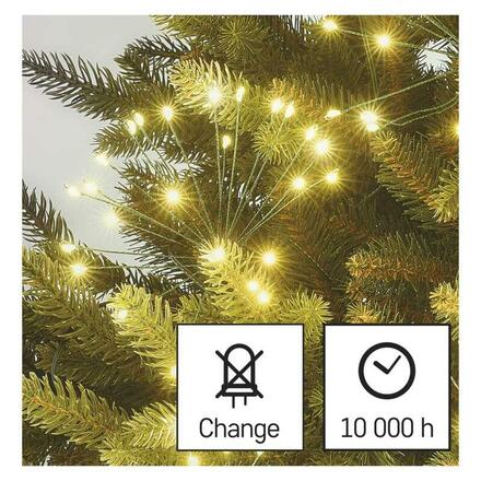 EMOS LED světelný řetěz - svítící trsy, nano, 8 m, vnitřní, teplá bílá, časovač D3AW11