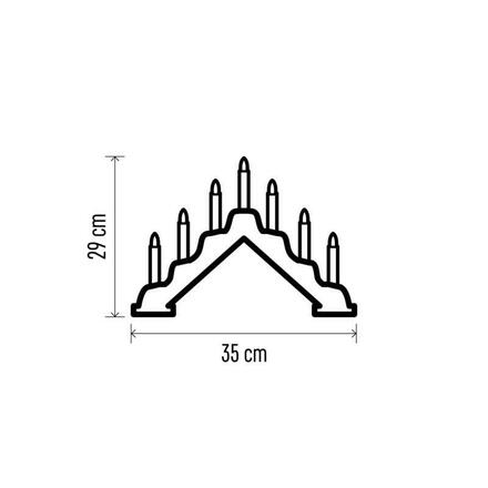 EMOS LED svícen dřevěný bílý, 29 cm, 2x AA, vnitřní, teplá bílá, časovač DCAW12