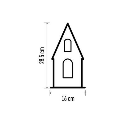 EMOS LED dekorace dřevěná - domek se sněhuláky, 28,5 cm, 2x AA, vnitřní, teplá bílá, časovač DCWW18