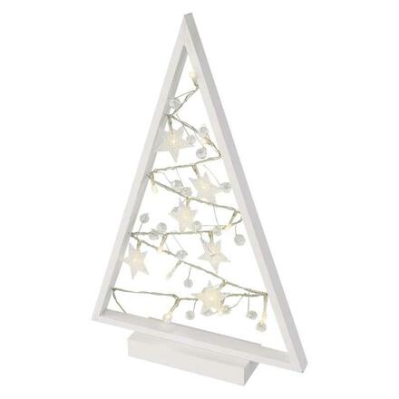 EMOS LED dekorace – svítící stromeček s ozdobami, 40 cm, 2x AA, vnitřní, teplá bílá, časovač DCWW27