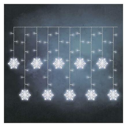 EMOS LED vánoční závěs - vločky, 135x50 cm, vnitřní, studená bílá DCGW13