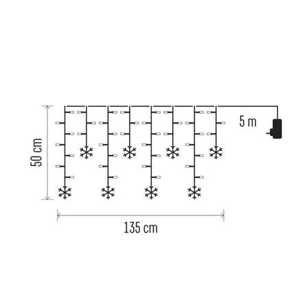 EMOS LED vánoční závěs - vločky, 135x50 cm, vnitřní, studená bílá DCGW13