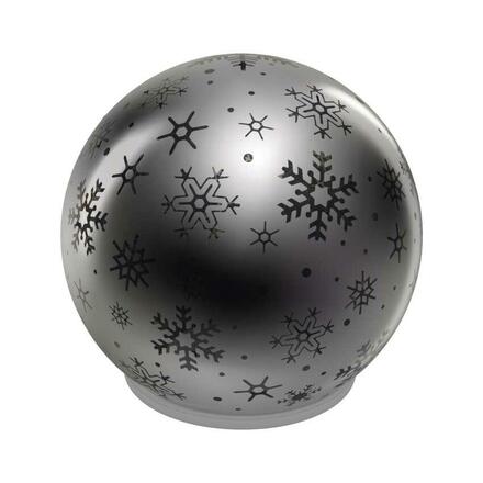 EMOS LED vánoční skleněná koule - vločky, 12 cm, 3x AA, vnitřní, teplá bílá, časovač DCLW28