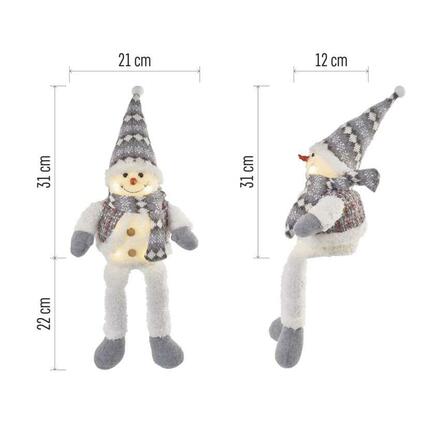 EMOS LED vánoční sněhulák sedící, 31 cm, 3x AA, vnitřní, teplá bílá DCFW02