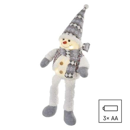 EMOS LED vánoční sněhulák sedící, 31 cm, 3x AA, vnitřní, teplá bílá DCFW02
