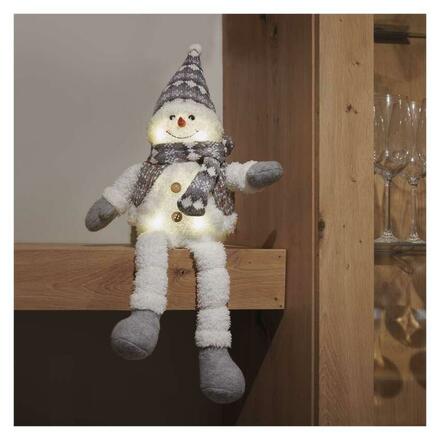EMOS LED vánoční sněhulák sedící, 31 cm, 3x AA, vnitřní, teplá bílá DCFW02