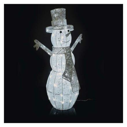 EMOS LED vánoční sněhulák ratanový, 82 cm, vnitřní, studená bílá, časovač DCFC33