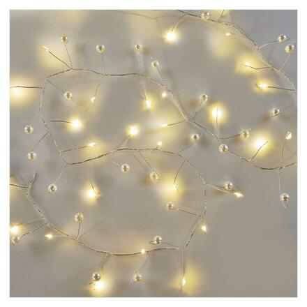 EMOS LED girlanda - perly, 1,2 m, 3x AA, vnitřní, teplá bílá, časovač DCGW15
