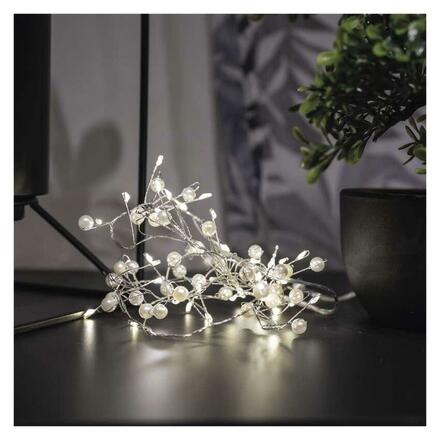 EMOS LED girlanda - perly, 1,2 m, 3x AA, vnitřní, teplá bílá, časovač DCGW15