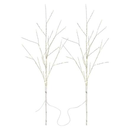 EMOS LED dekorace - 2x březová větvička, 60 cm, 3x AA, venkovní i vnitřní, teplá bílá, časovač DCTW26