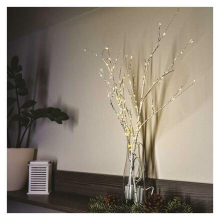 EMOS LED dekorace - 2x březová větvička, 60 cm, 3x AA, venkovní i vnitřní, teplá bílá, časovač DCTW26