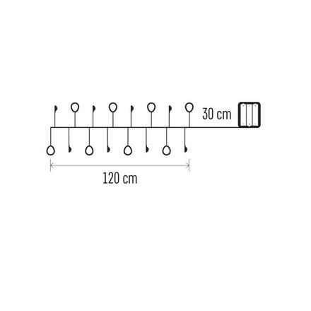 EMOS LED girlanda - kamínky, 1,2 m, 3x AA, vnitřní, teplá bílá, časovač DCGW16