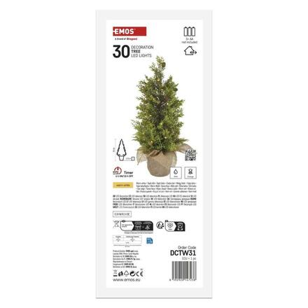 EMOS LED svítící stromek, 50 cm, venkovní i vnitřní, teplá bílá, časovač na baterie DCTW31