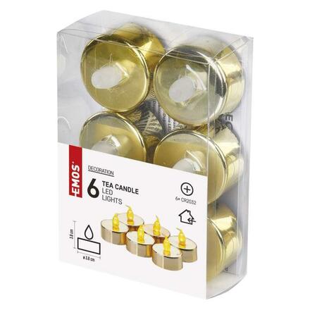 EMOS LED dekorace - čajová svíčka zlatá, CR2032, vnitřní, vintage, 1 ks DCCV13