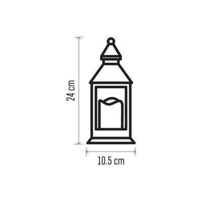 EMOS LED dekorace - lucerna antik bílá blikající, 3x AAA, vnitřní, vintage, časovač DCLV01