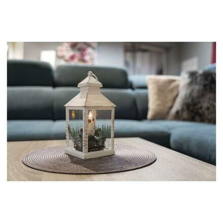 EMOS LED dekorace – vánoční lucerna se svíčkou, 23 cm, 3x AAA, vnitřní, vintage DCLV17