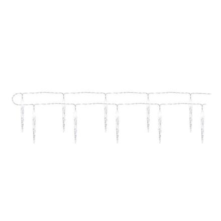 EMOS LED vánoční girlanda – 10x rampouch, 1,35 m, 2x AA, vnitřní, studená bílá, časovač DCGC01