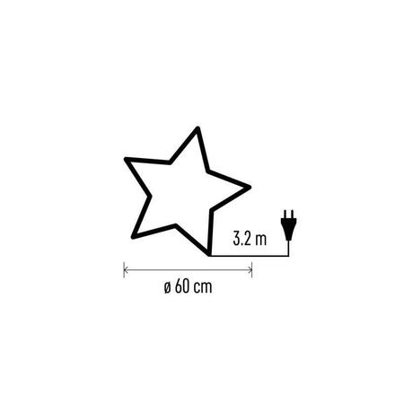 EMOS Vánoční hvězda papírová závěsná se stříbrnými třpytkami ve středu, bílá, 60 cm, vnitřní DCAZ08