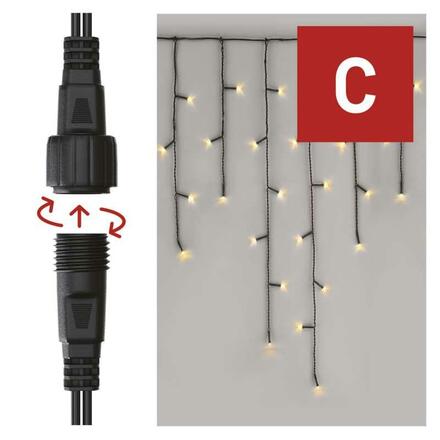 EMOS Standard LED spojovací vánoční řetěz – rampouchy, 2,5 m, venkovní, teplá bílá D1CW01