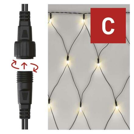 EMOS Standard LED spojovací vánoční řetěz – síť, 1,5x2 m, venkovní, teplá bílá D1DW01