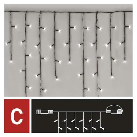 EMOS Standard LED spojovací vánoční řetěz – rampouchy, 2,5 m, venkovní, studená bílá D1CC01