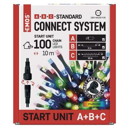 EMOS Základní sada pro spojovací řetězy Standard, 10 m, venkovní, multicolor, časovač D1AM01