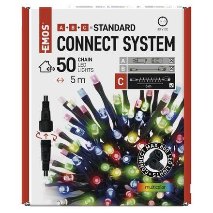 EMOS Standard LED spojovací vánoční řetěz, 5 m, venkovní i vnitřní, multicolor D1AM02