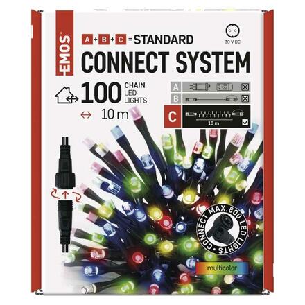 EMOS Standard LED spojovací vánoční řetěz, 10 m, venkovní i vnitřní, multicolor D1AM03