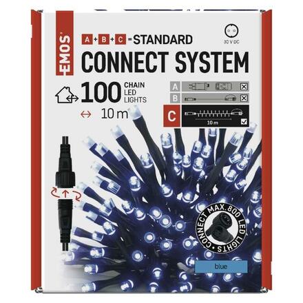 EMOS Standard LED spojovací vánoční řetěz, 10 m, venkovní i vnitřní, modrá D1AB01