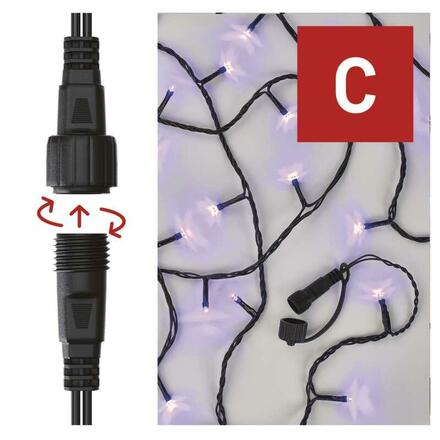 EMOS Standard LED spojovací vánoční řetěz, 10 m, venkovní i vnitřní, fialová D1AF01